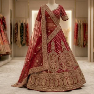 Heavy Embroidered Bridal Lehenga